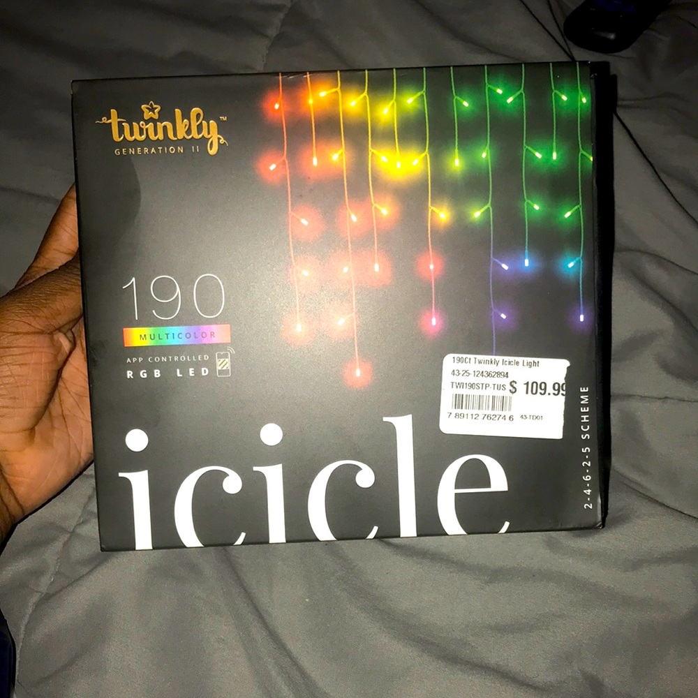 Icicle 190ct twinkly icicle lights